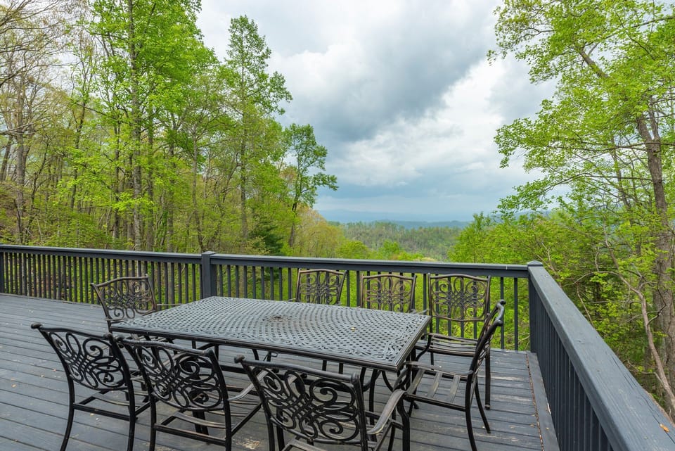 Dining on main level deck