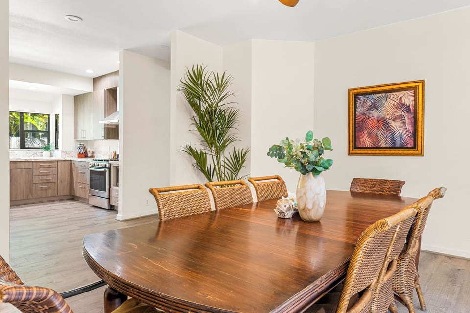 Dining area is located off kitchen
