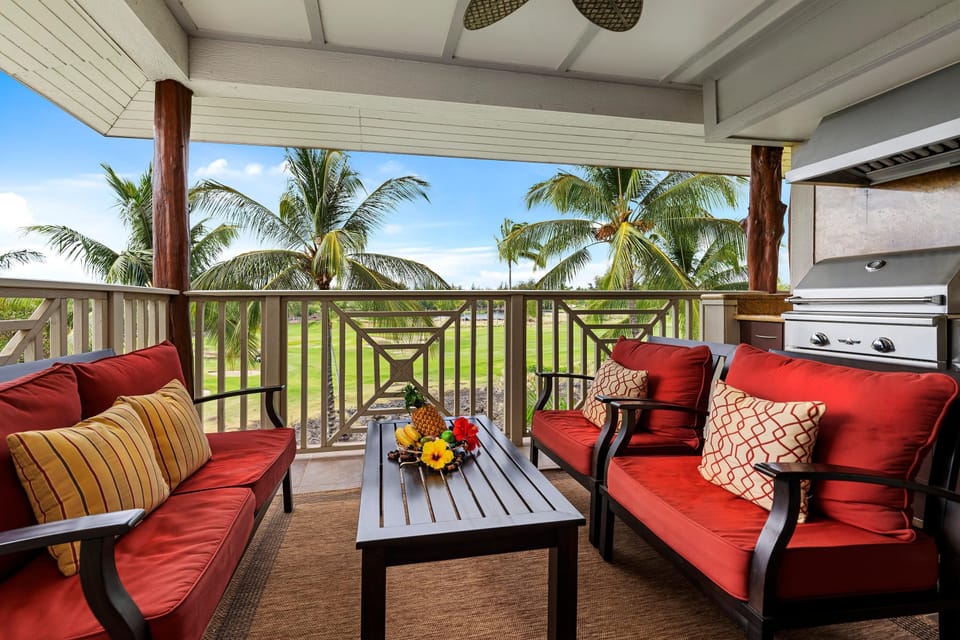 Condo, 1 King Bed, Golf View (Waikoloa Beach Villas H32) | Terrace/patio