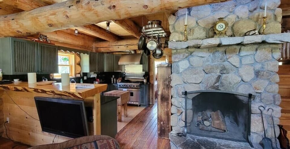 Wood burning fireplace