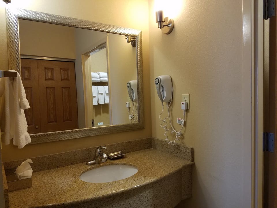 Get ready for your day in the bathroom.