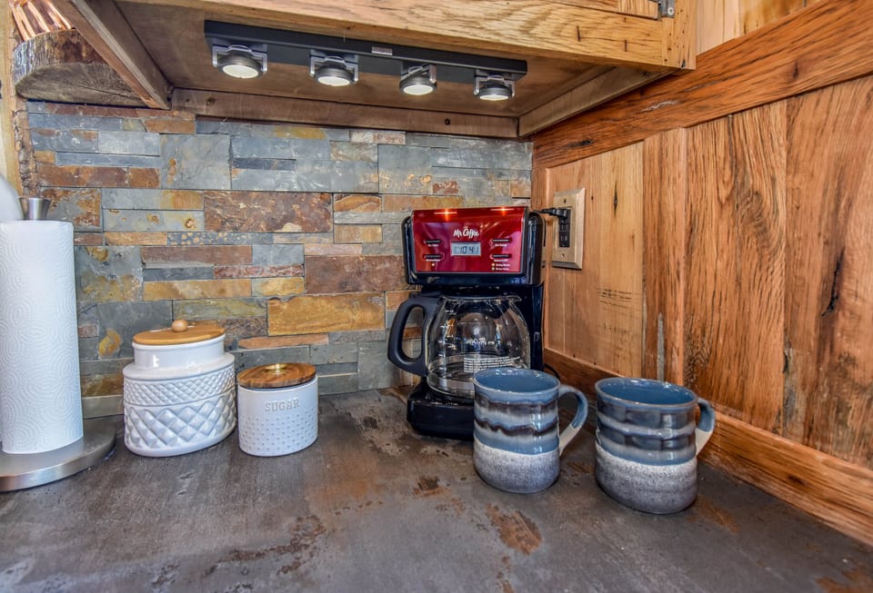 First we have the coffee, then we do the things. Drip style coffee maker.