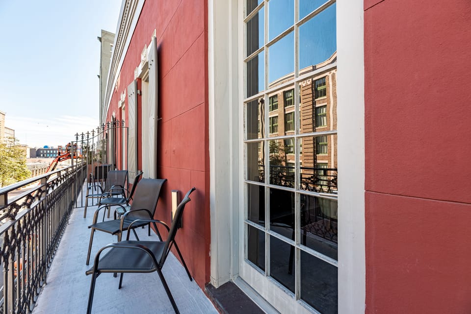 Private Balcony with Seating for Four. Perfect for morning and evening relaxing!