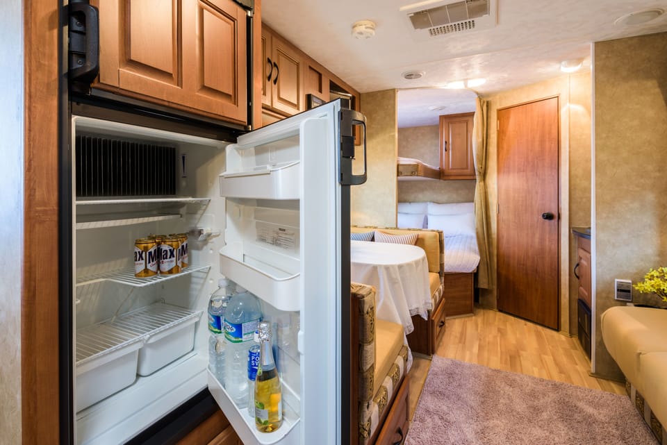 Family Twin Room, 2 Bedrooms, Non Smoking (Caravan Spika) | Private kitchen | Fridge, microwave, electric kettle, toaster