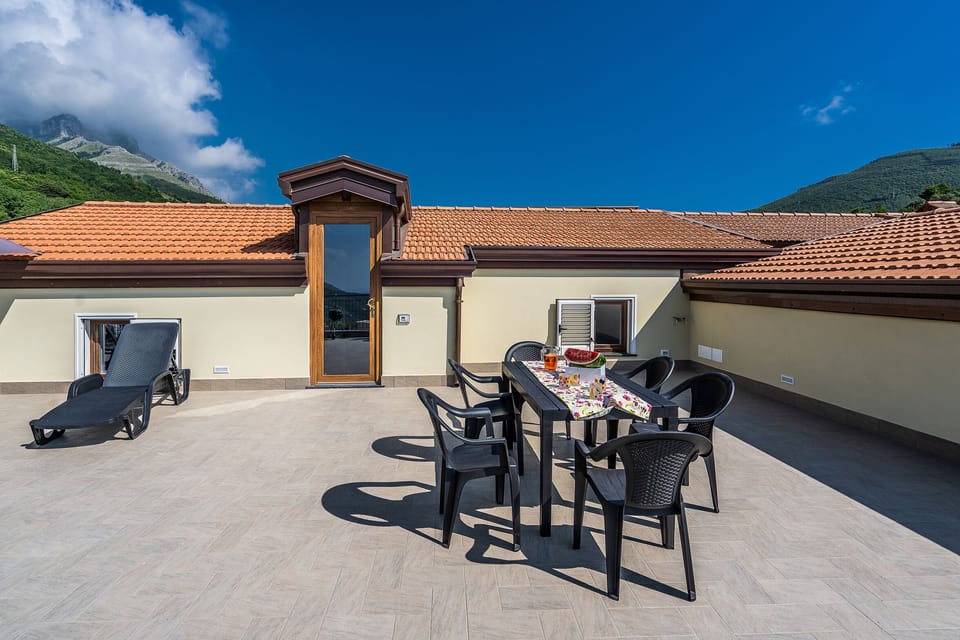 Family Apartment, 2 Bedrooms, 1 Bathroom, Sea View | Terrace/patio