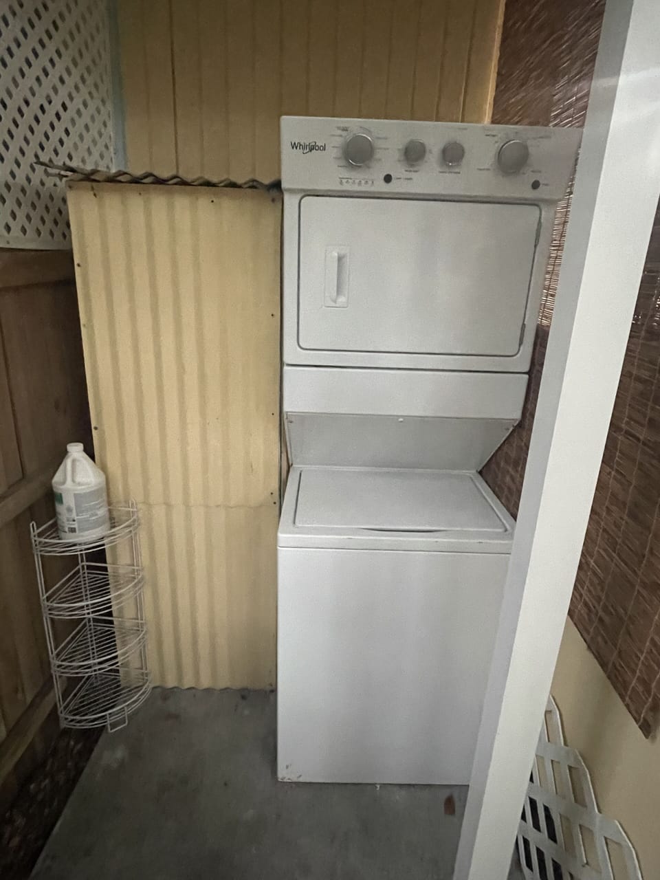 Washer and Dryer next to back porch