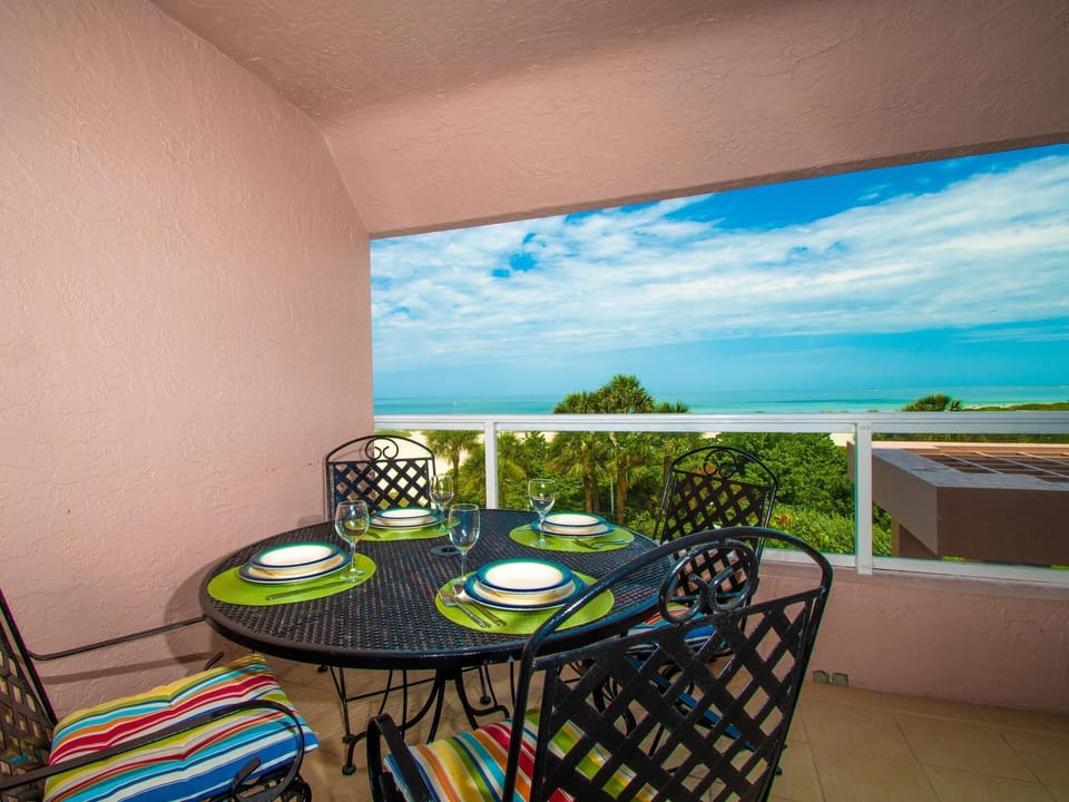 Balcony view with outside seating