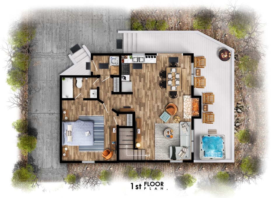 1st Floor Floorplan of the Cabin