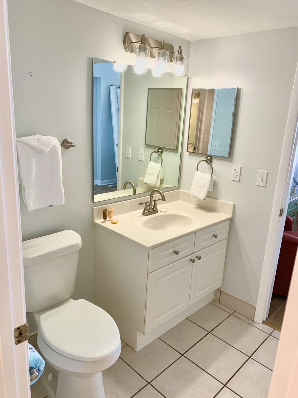 Master bath with closet for clothes 