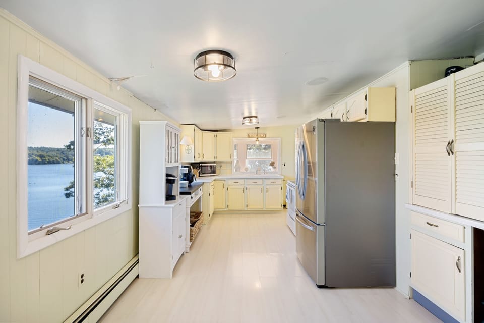 kitchen with water view