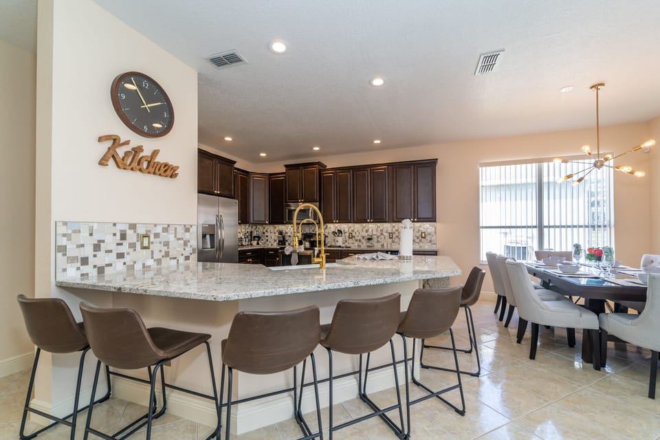 Bar seating for six people