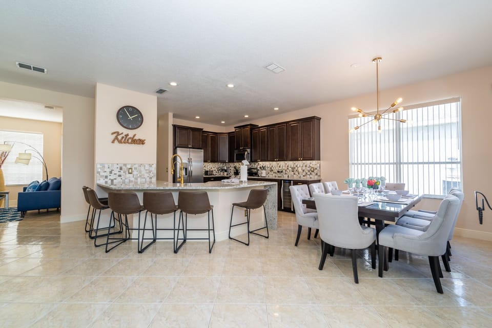 Dining table seating eight