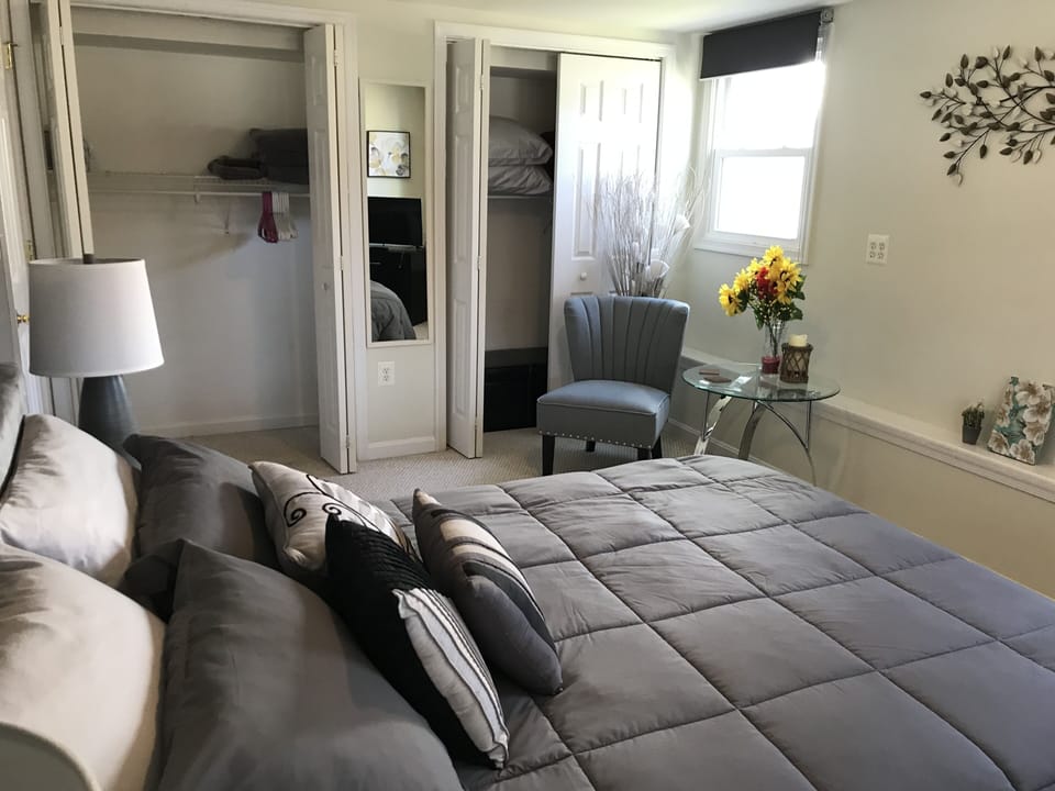 Plenty of closet space - extra towels, blankets, and pillows inside
