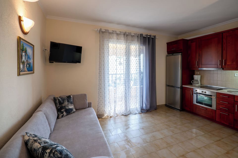 Apartment, 1 Bedroom, Smoking, Balcony | Living room | TV