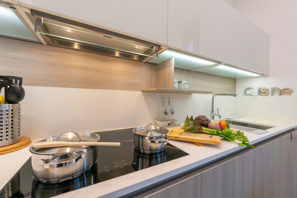 Family Apartment, 1 Bedroom, Air conditioning (Casa Basilico) | Private kitchen | Full-size fridge, oven, stovetop, dishwasher