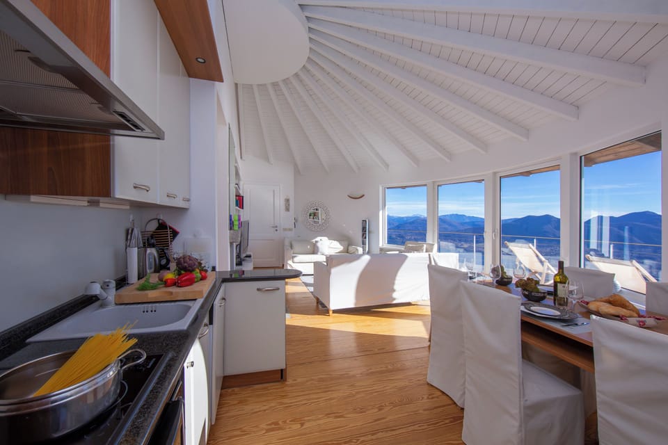 Honeymoon Apartment, 2 Bedrooms, Fireplace, Mountainside (The Perfect View Loft) | Private kitchen | Full-size fridge, microwave, stovetop, dishwasher