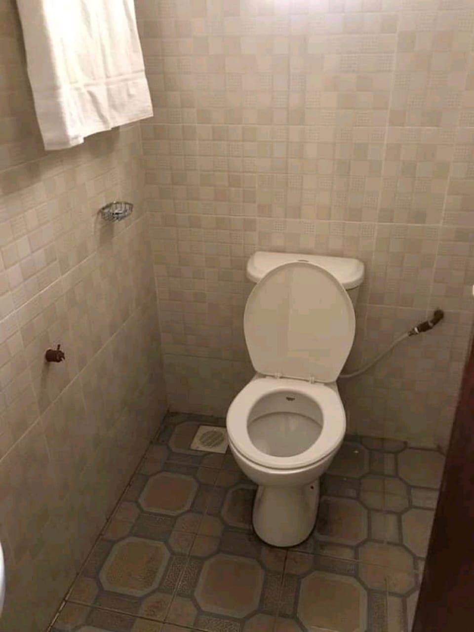 Shower, rainfall showerhead, towels