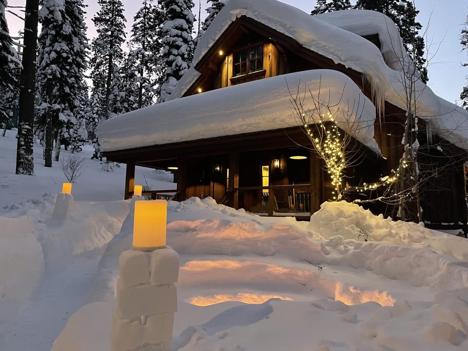 Different in winter! We dug out fire pit for late night new years in the snow