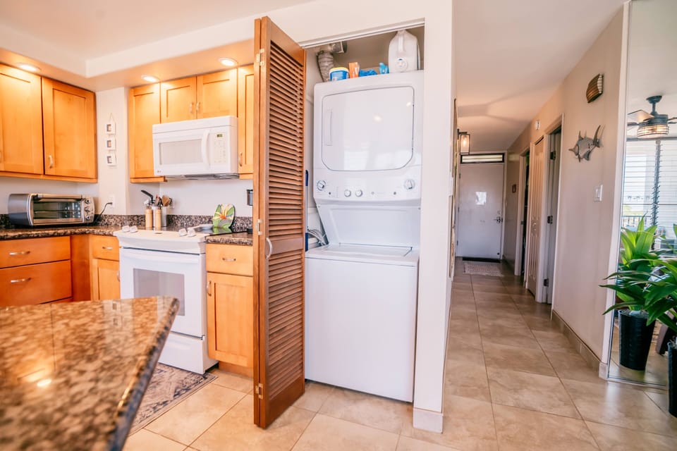 Washer and dryer in kitchen closet