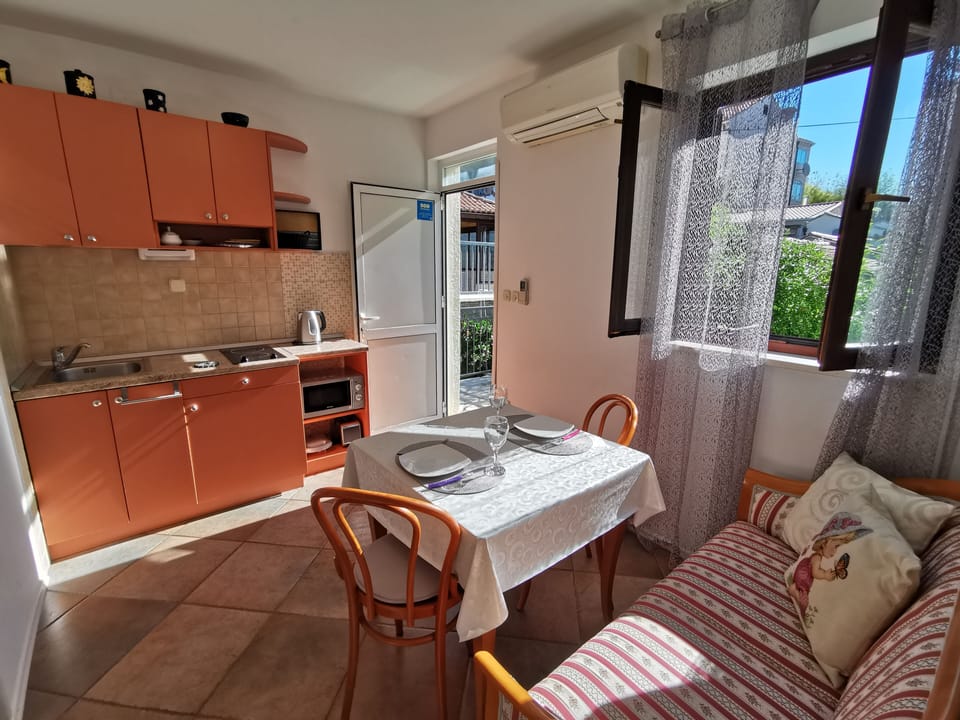 Standard Apartment, 1 Bedroom, Terrace | Private kitchen | Fridge, microwave, espresso maker, electric kettle