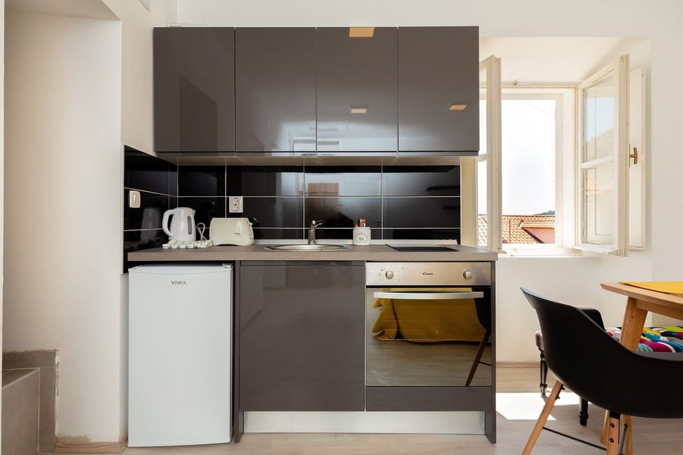 Standard Apartment, 1 Bedroom, Terrace | Private kitchen | Fridge, electric kettle, cookware/dishes/utensils