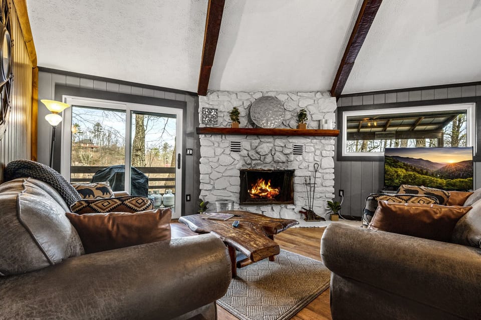 Wood Burning Fireplace.