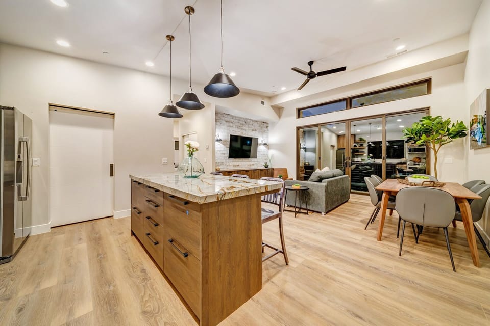 Kitchen, Living room and Dining Area