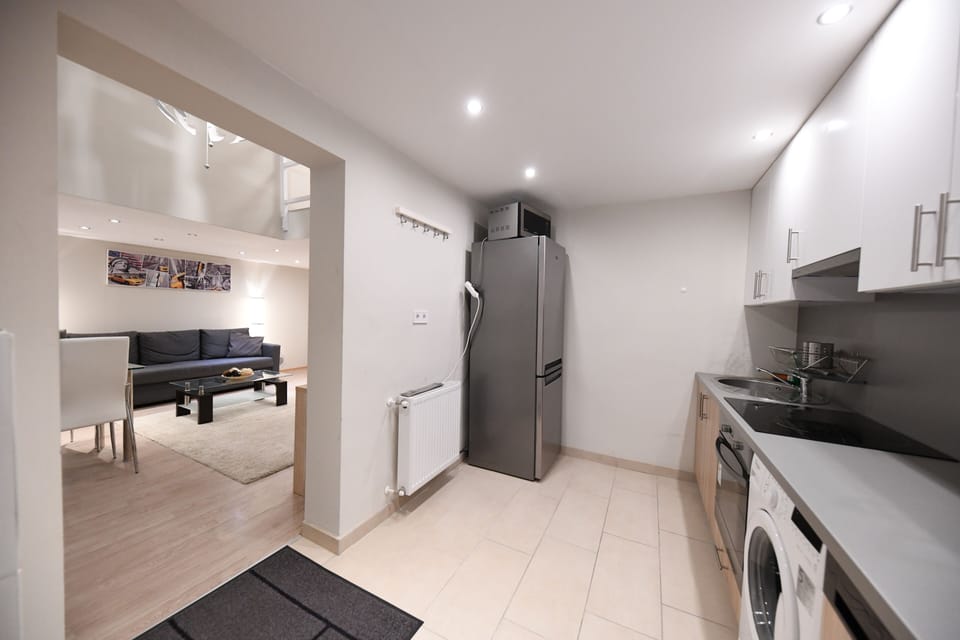 Apartment | Private kitchen | Fridge, microwave, oven, stovetop