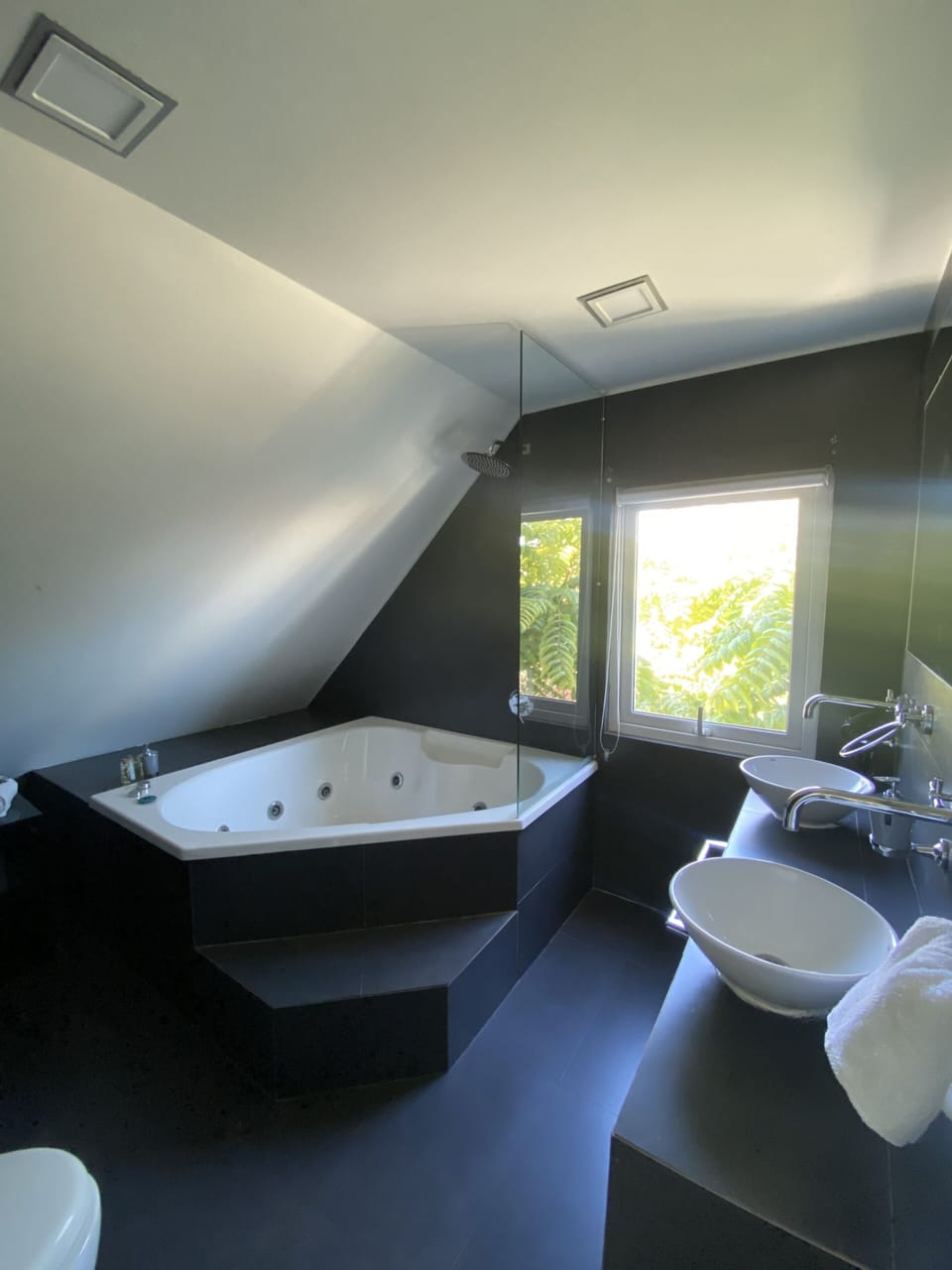 Superior Room, 1 King Bed, Jetted Tub, Sea View | Bathroom | Hair dryer, towels, soap, shampoo