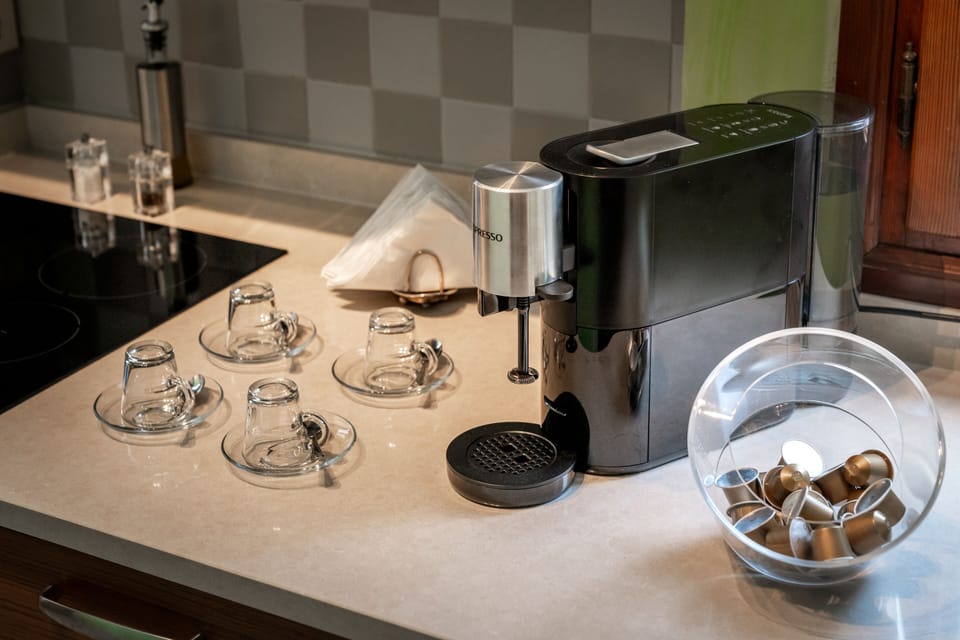 Presidential Duplex, Terrace, Annex Building | Private kitchen | Mini-fridge, espresso maker, electric kettle