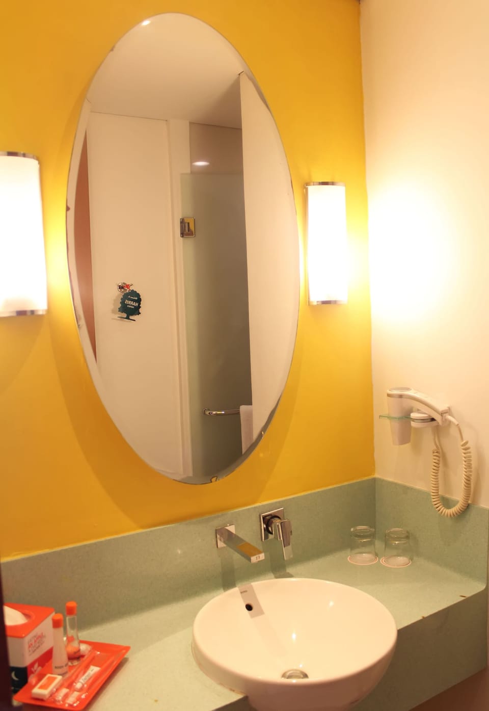 Shower, free toiletries, hair dryer, slippers