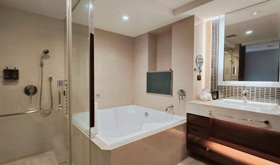 Hair dryer, slippers, electronic bidet, towels