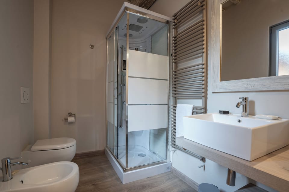 Deluxe Double Room | Bathroom | Shower, rainfall showerhead, free toiletries, hair dryer