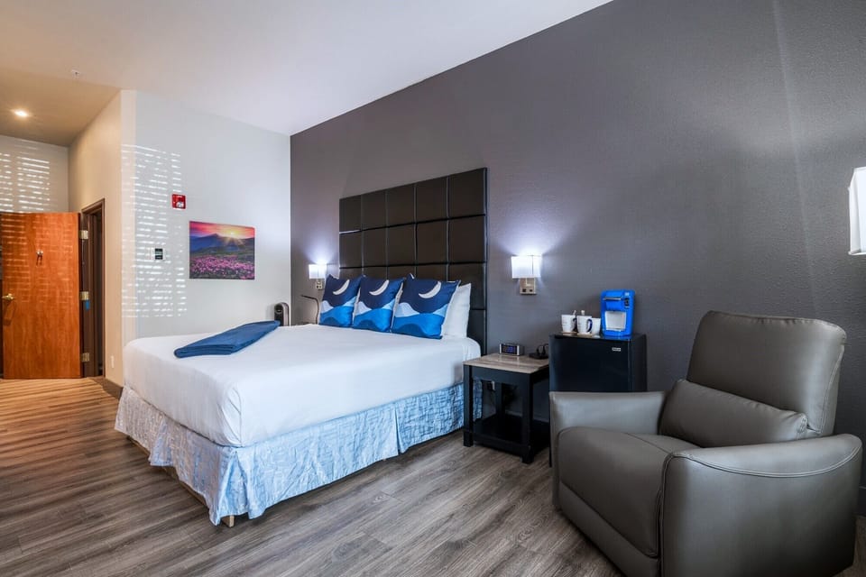 ADA Accessible Room, 1 King | Premium bedding, desk, laptop workspace, blackout drapes