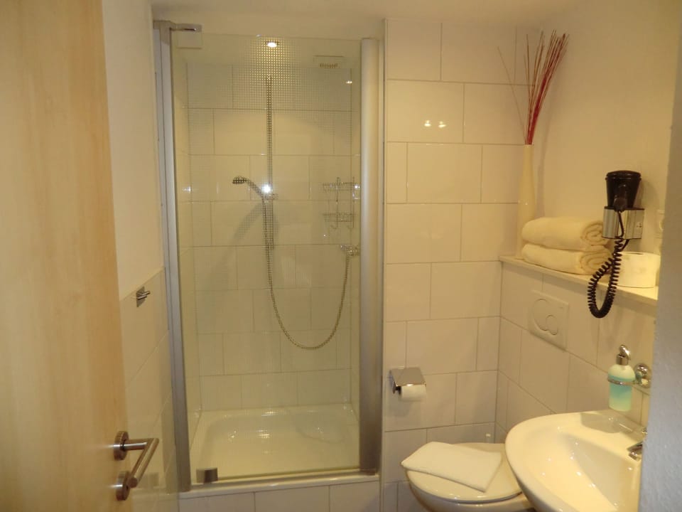 Deep soaking tub, hair dryer