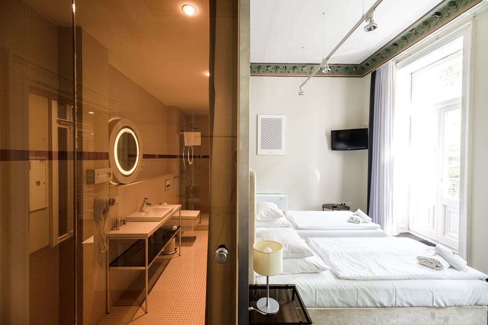 Deluxe Twin Room | Bathroom | Shower, hair dryer, towels