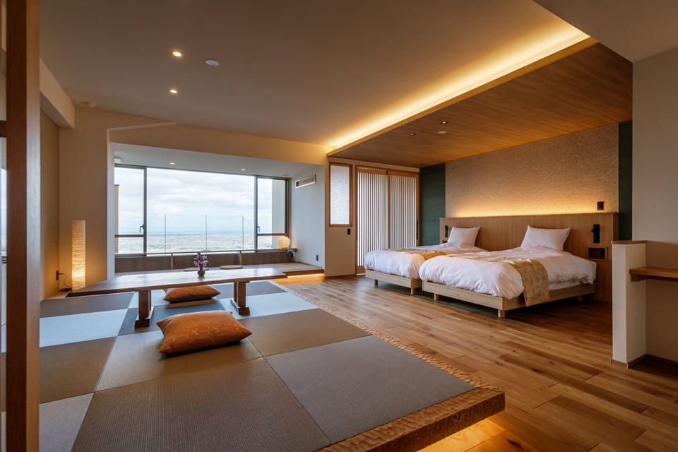 Japanese Western Style Suite Room with Outside Bath | In-room safe, free WiFi, bed sheets