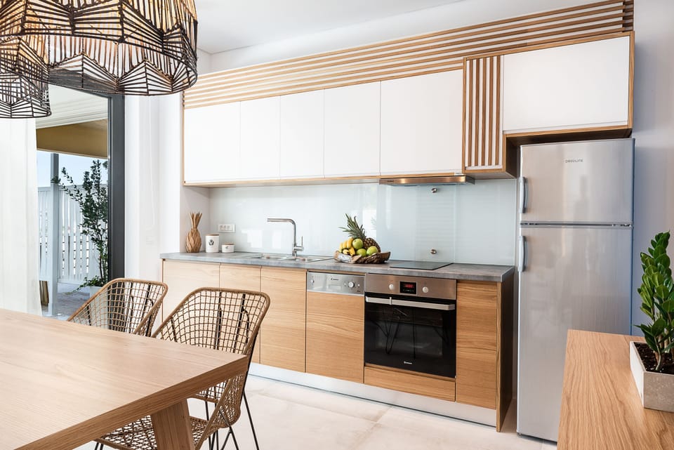 Apartment | Private kitchen | Full-size fridge, oven, stovetop, dishwasher