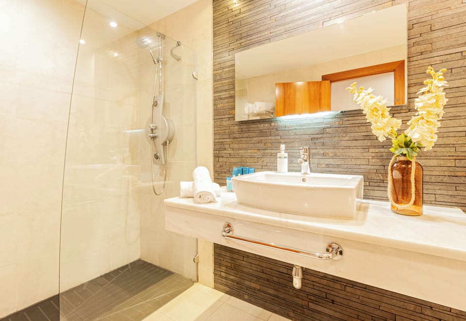 Suite | Bathroom | Shower, free toiletries, hair dryer, bidet