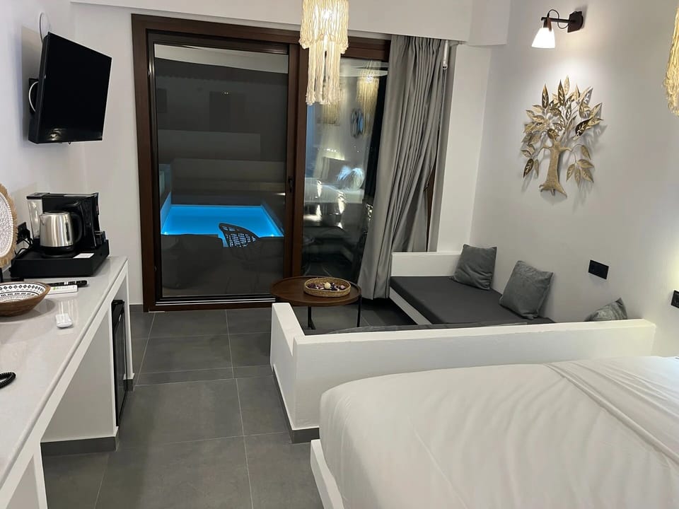 Junior Suite Private Pool | Egyptian cotton sheets, premium bedding, down comforters