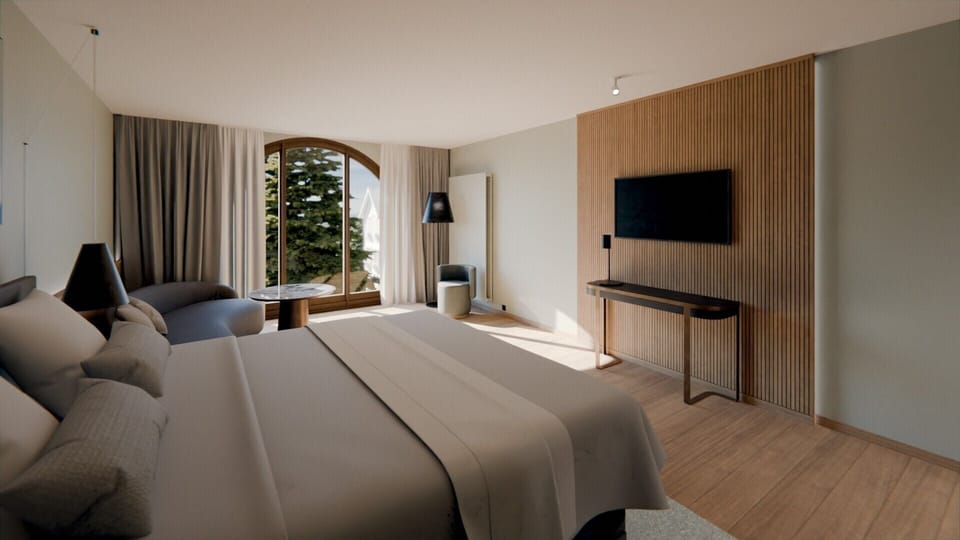 Premium Residence Apartment L South West | Living area | 55-inch flat-screen TV with digital channels