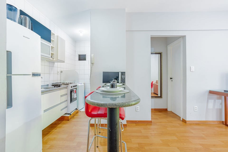 Apartment | Private kitchen | Fridge, microwave, oven, stovetop