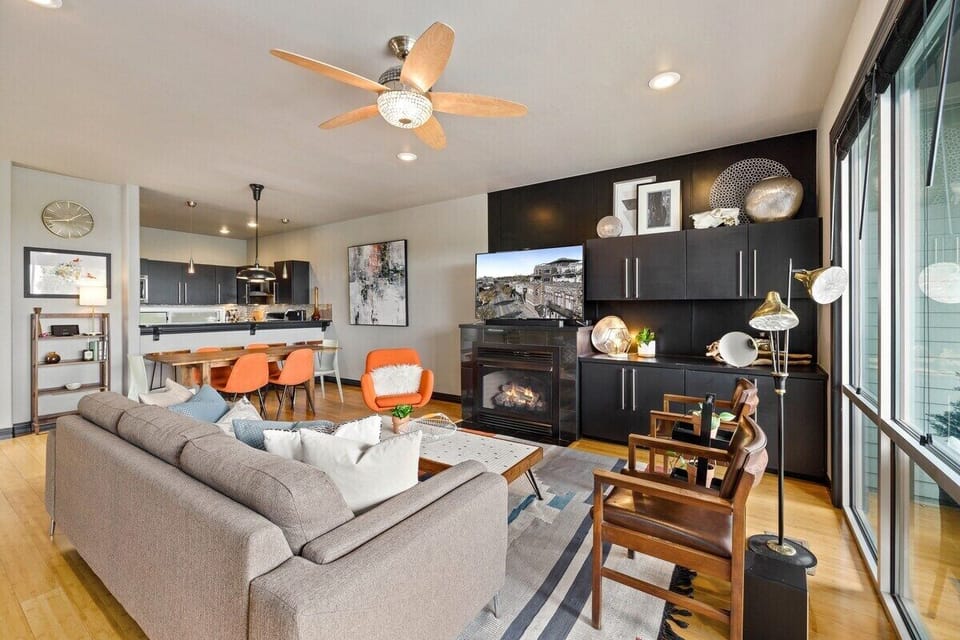 This living room was designed with your crew in mind - complete with a plush sofa + 3 stylish accent seats.