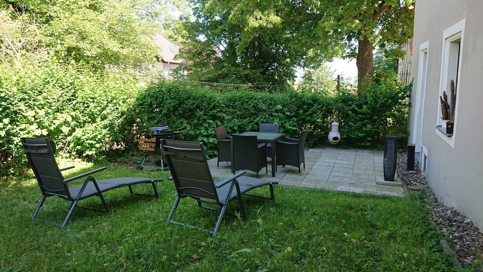 Apartment, Private Bathroom, Garden View (Fewo Pfarrhaus Maxen) | Terrace/patio