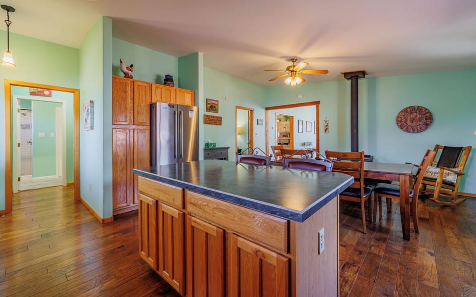 The kitchen, breakfast bar and dining area provide space for your entire group to gather