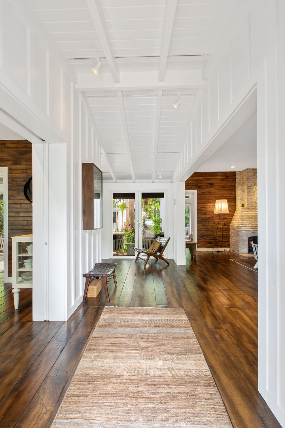 Open concept with wood flooring throughout