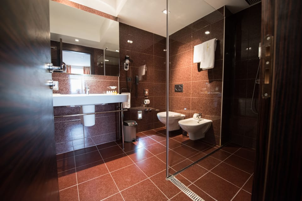 Deluxe Apartment, City View | Bathroom | Free toiletries, hair dryer, bathrobes, slippers