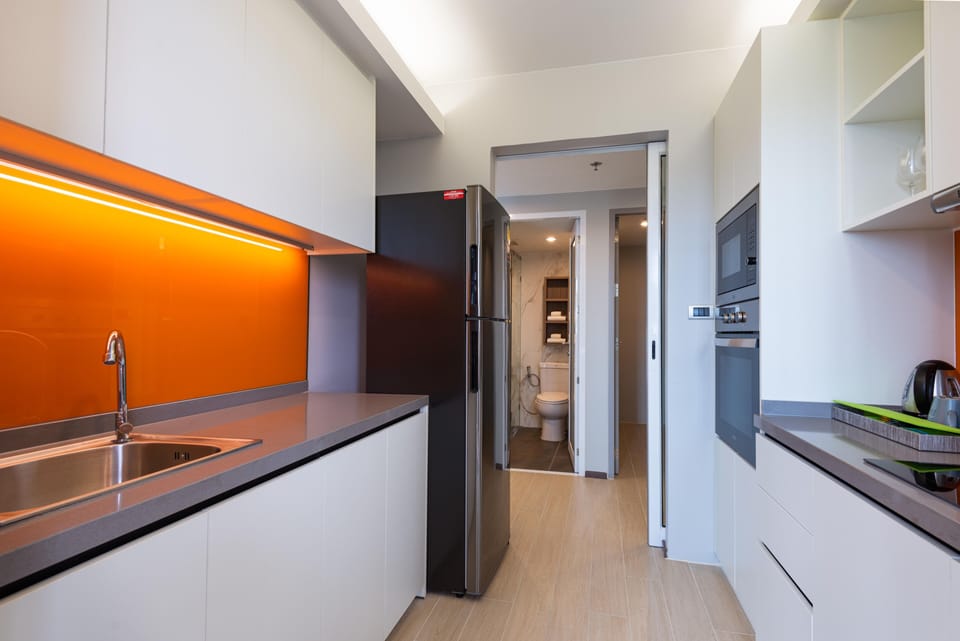 Apartment, 2 Bedrooms, Garden View | Private kitchen | Electric kettle, highchair