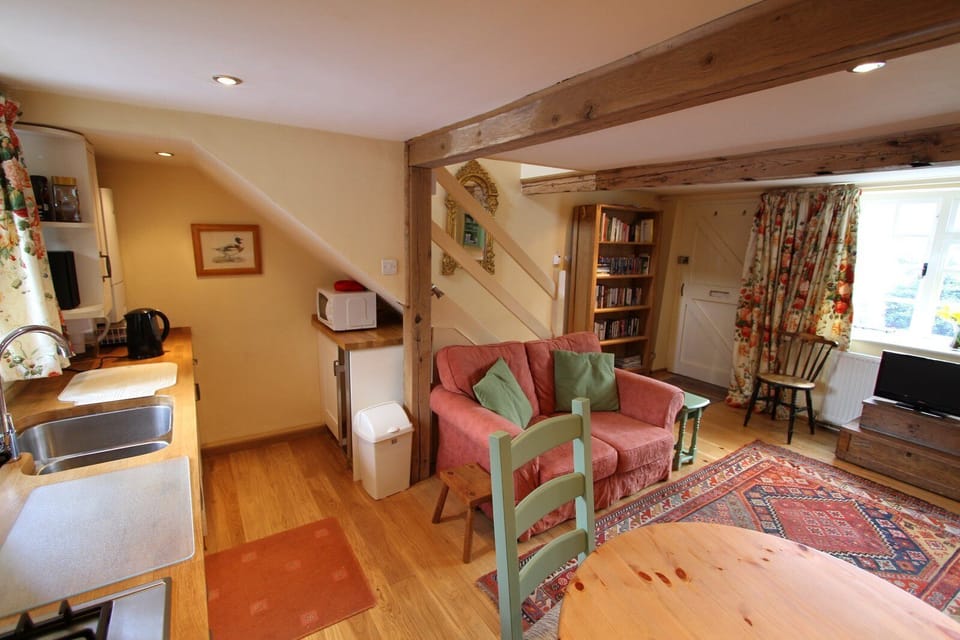 View from Kitchen into living room.