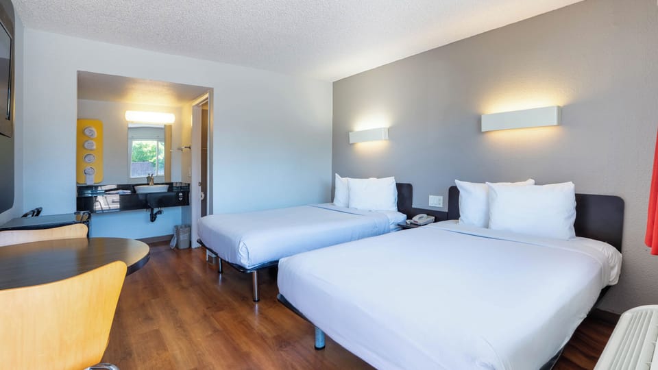 Standard Room, 2 Double Beds, Non Smoking, Refrigerator | Blackout drapes, iron/ironing board, free WiFi, bed sheets